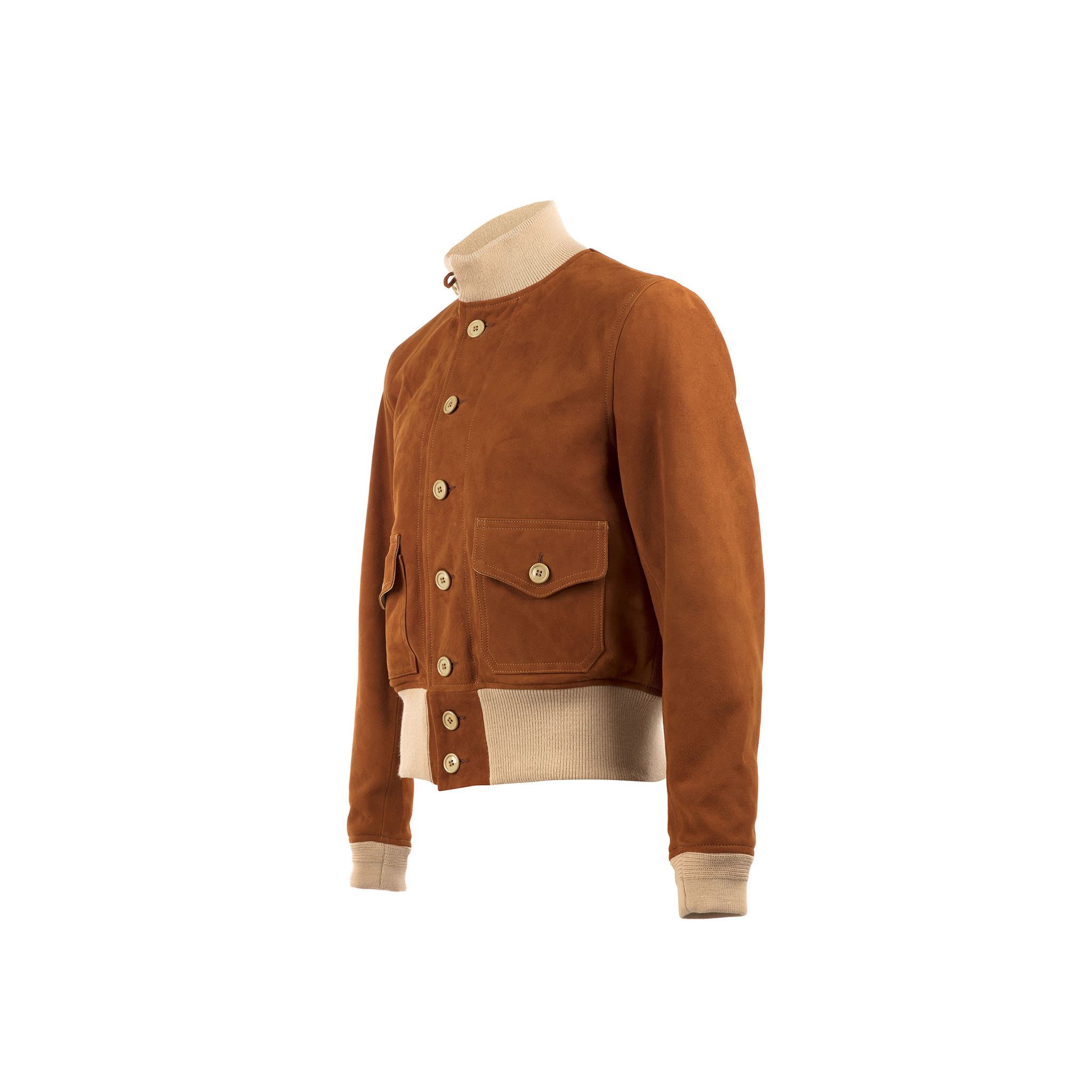 A1 Short Version Jacket - Suede leather - Suzy color
