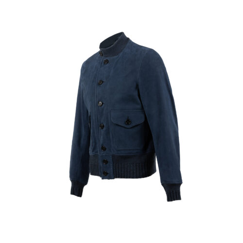A1 Short Version Jacket - Suede leather - Blue color