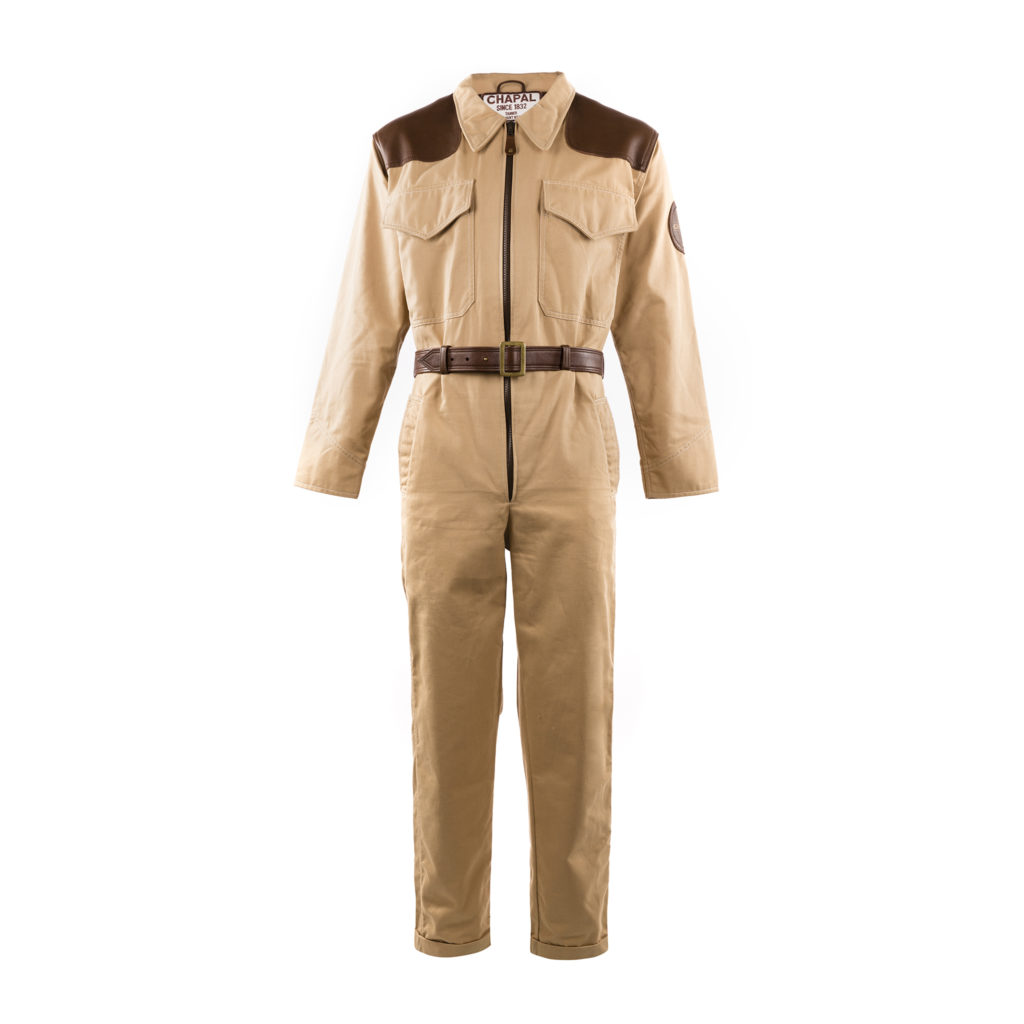 1950 Overall - Gabardine and glossy leather - Beige and brown colors