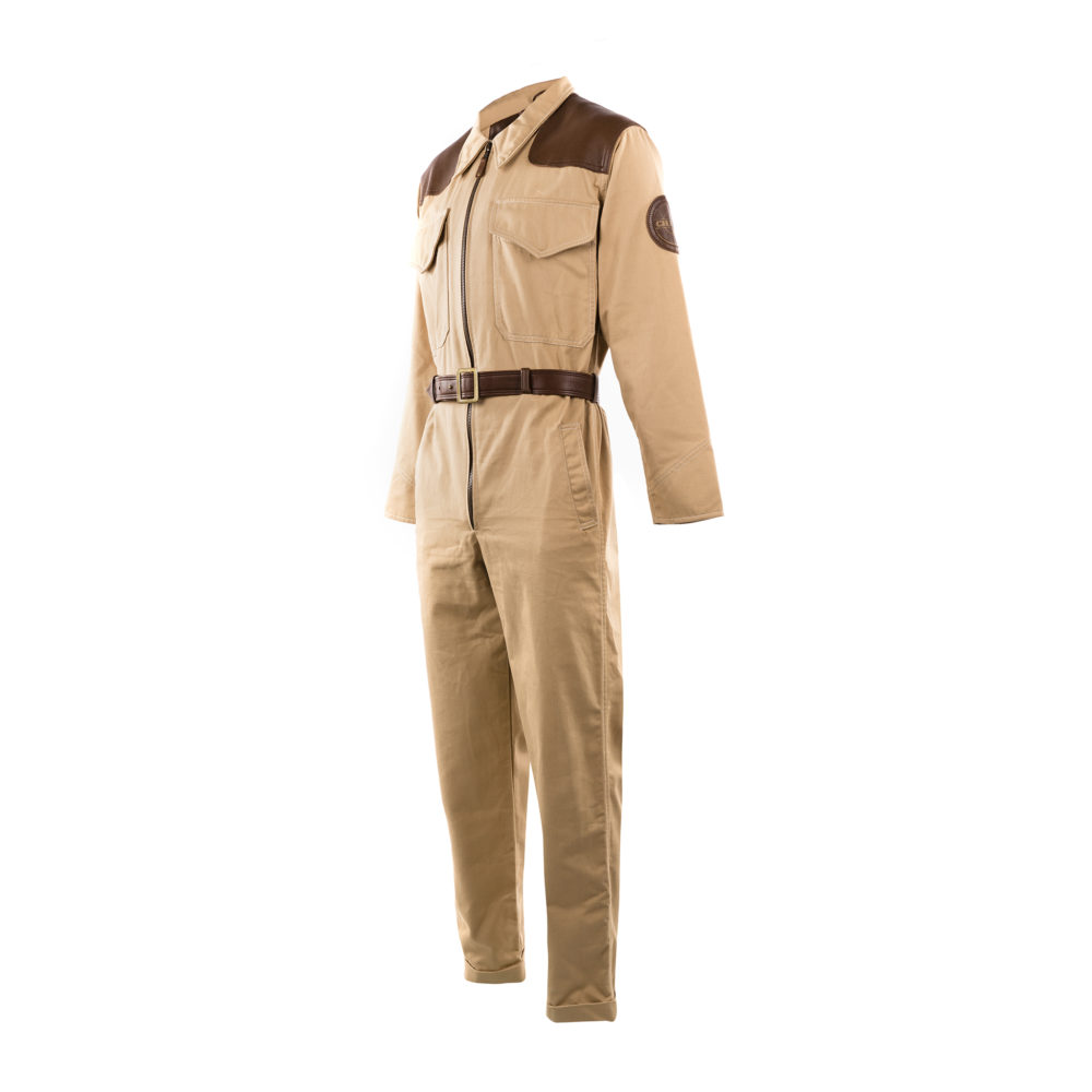 1950 Overall - Gabardine and glossy leather - Beige and brown colors