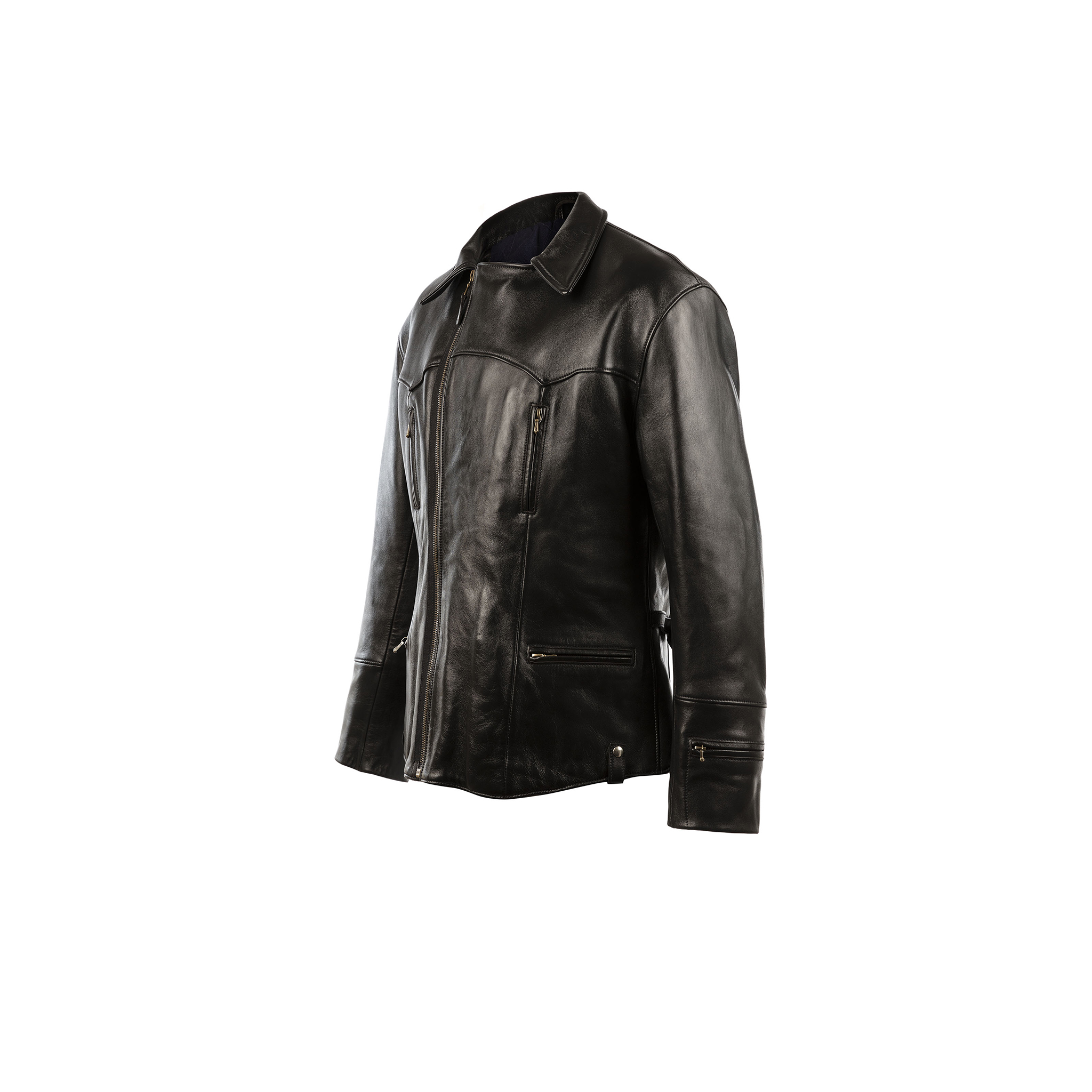 Eagle Jacket - Glossy leather - Black color