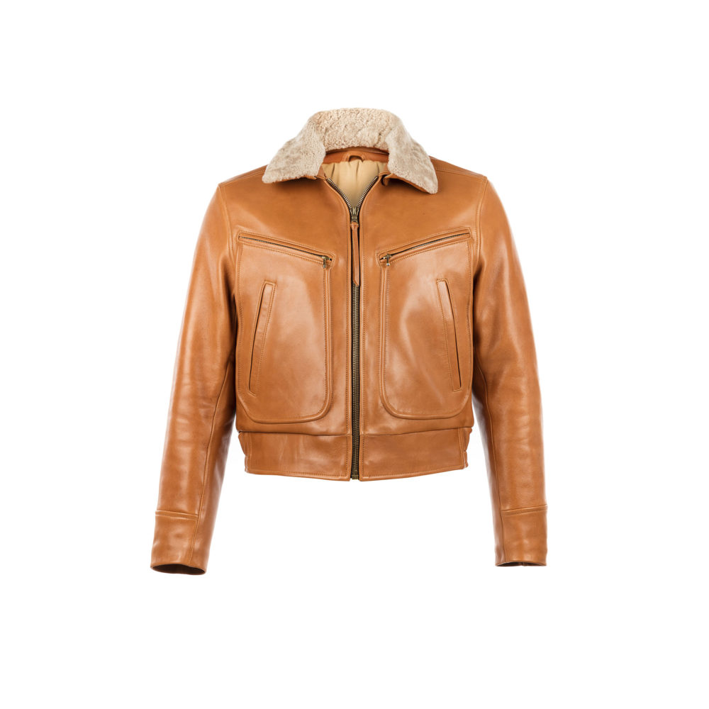 Blouson Roadster - Cuir glacé - Couleur tan