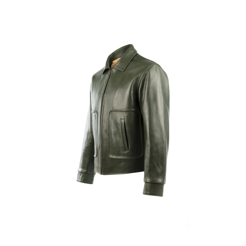 Blouson Sport Jacket - Glossy leather - Green color