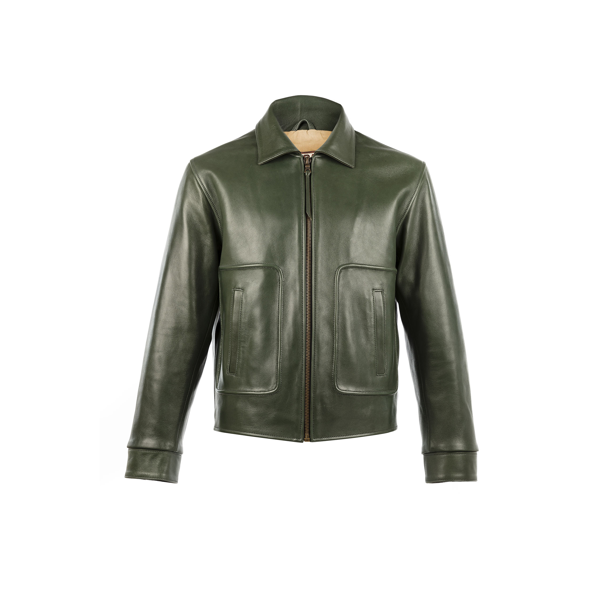 Blouson Sport Jacket - Glossy leather - Green color