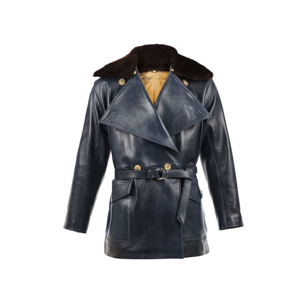 1914 Vest - Glossy leather - Blue color