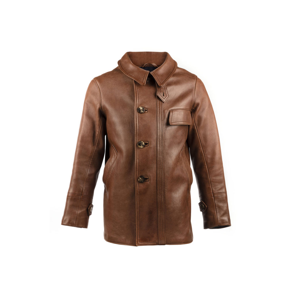 Veste 1940 - Vintage - Cuir glacé - Couleur brun