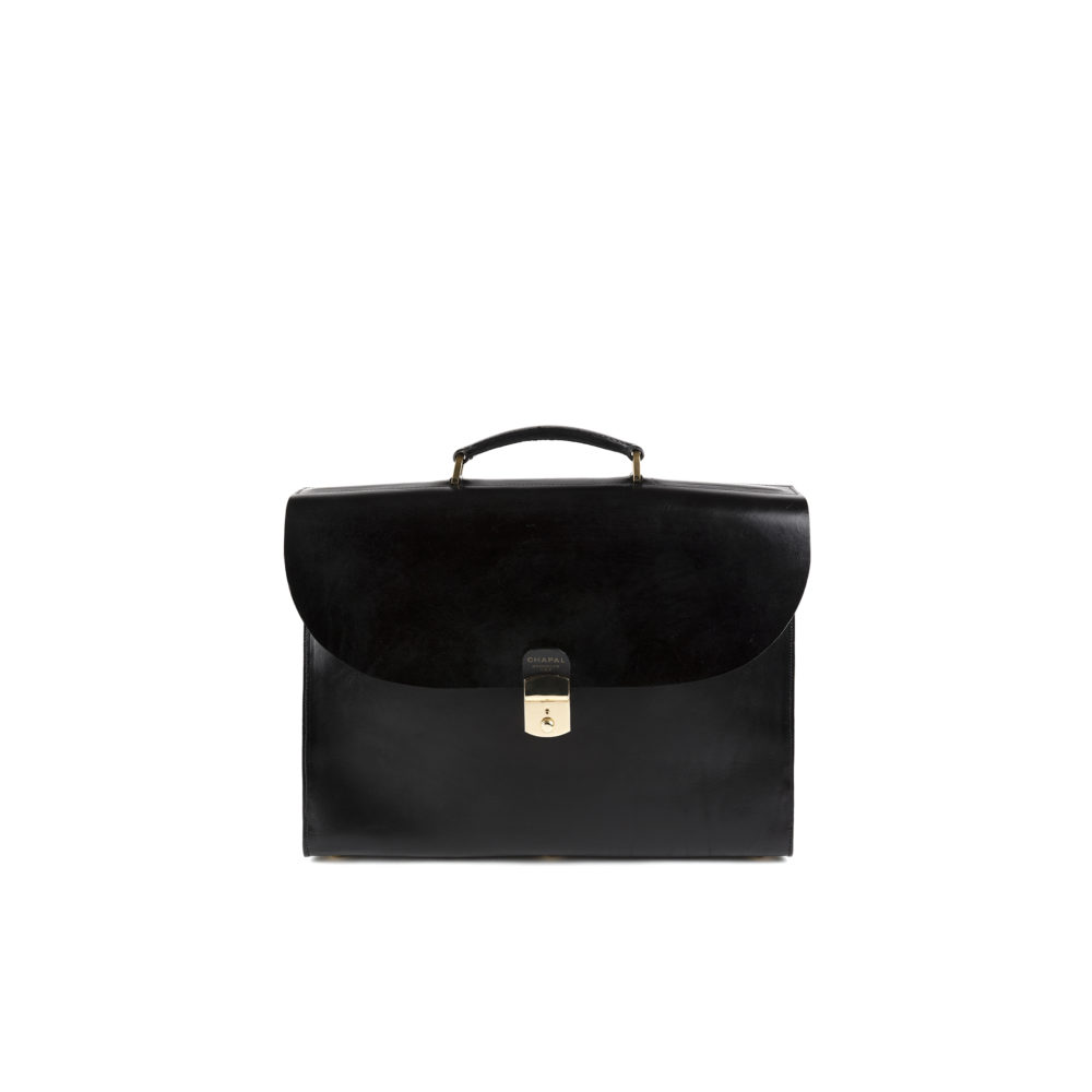 Briefcase - Vegetable tanned leather - Black color