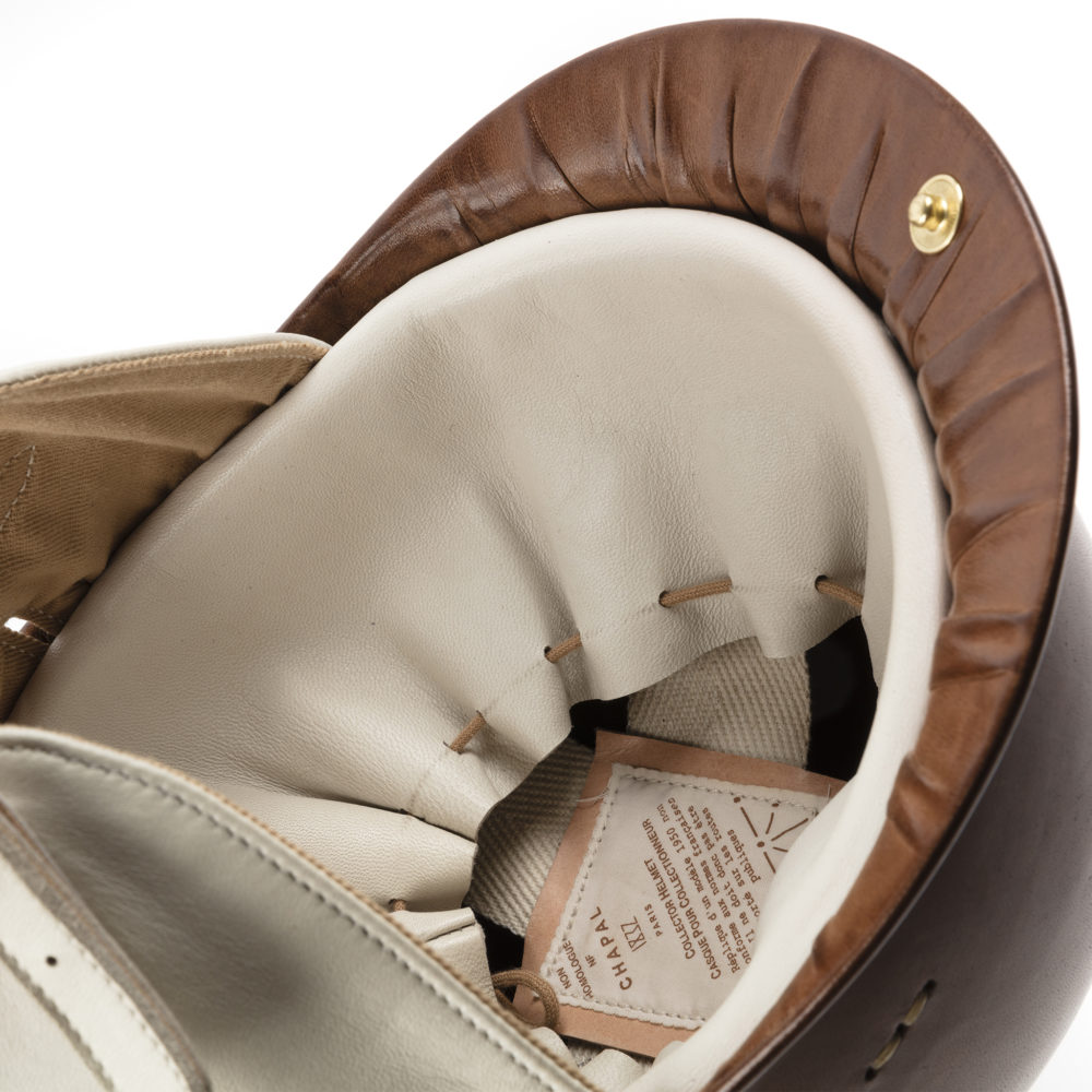 Casque Cycliste Vintage Cuir Années 1950 - Taille 58 - Vélo Rétro