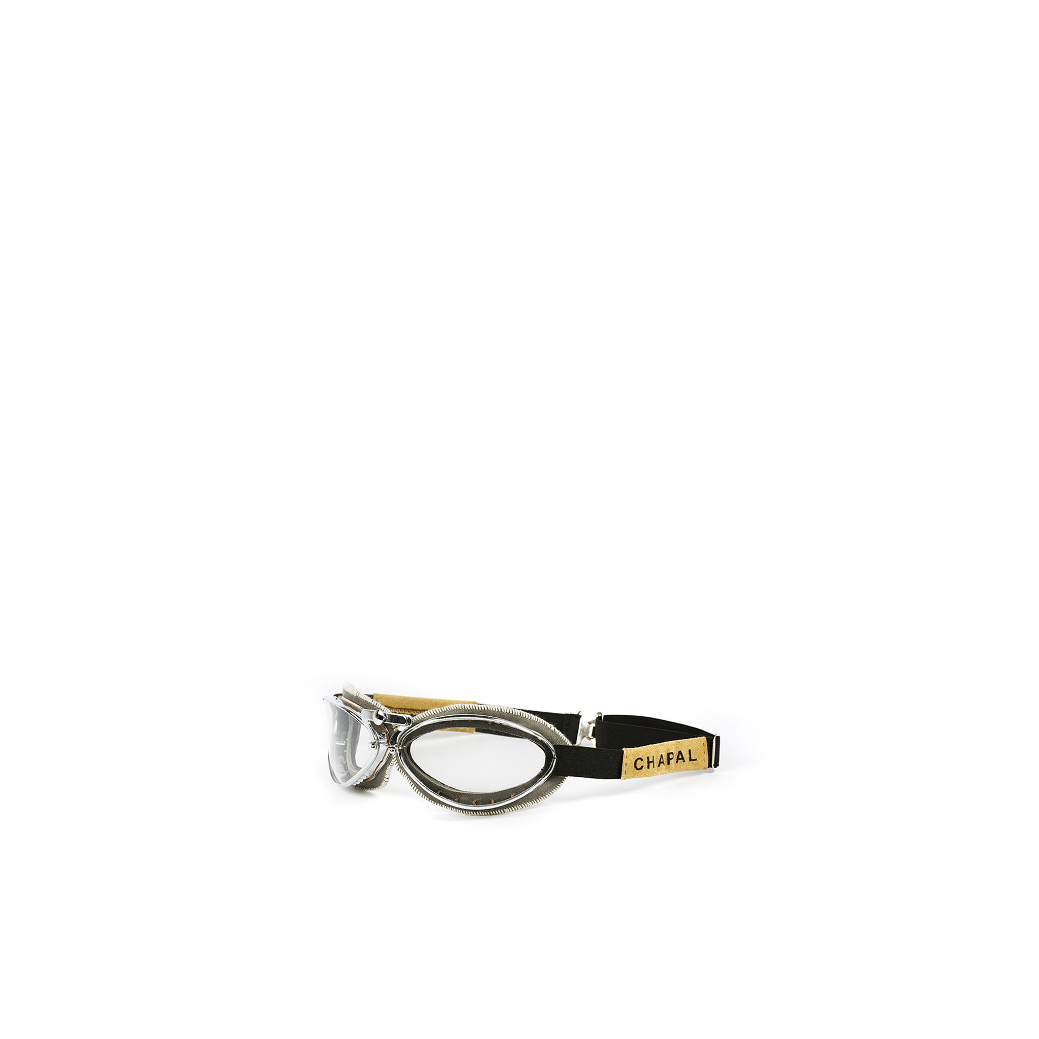 Retro Goggles - Glossy leather - Grey color