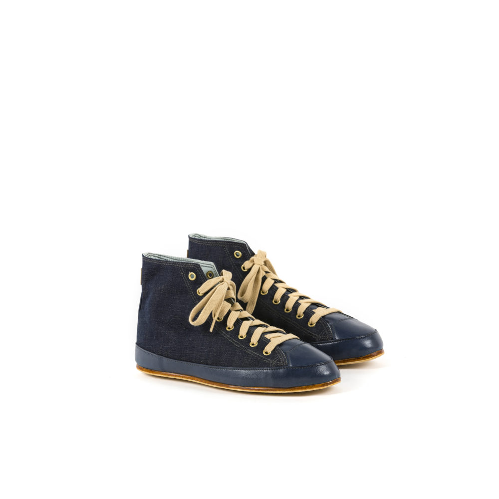 High Sneakers - Denim canvas - Dark denim color