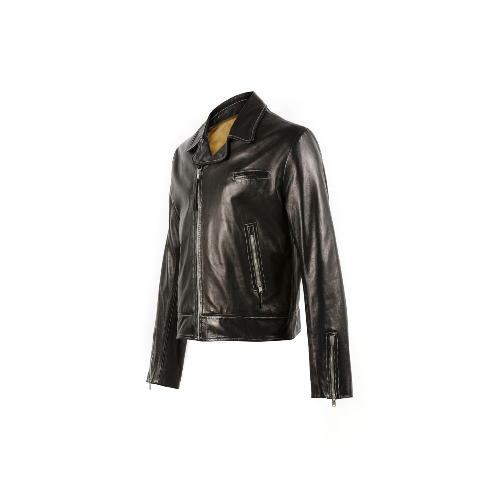 Brooklyn Notch Jacket - Dipped leather - Black color
