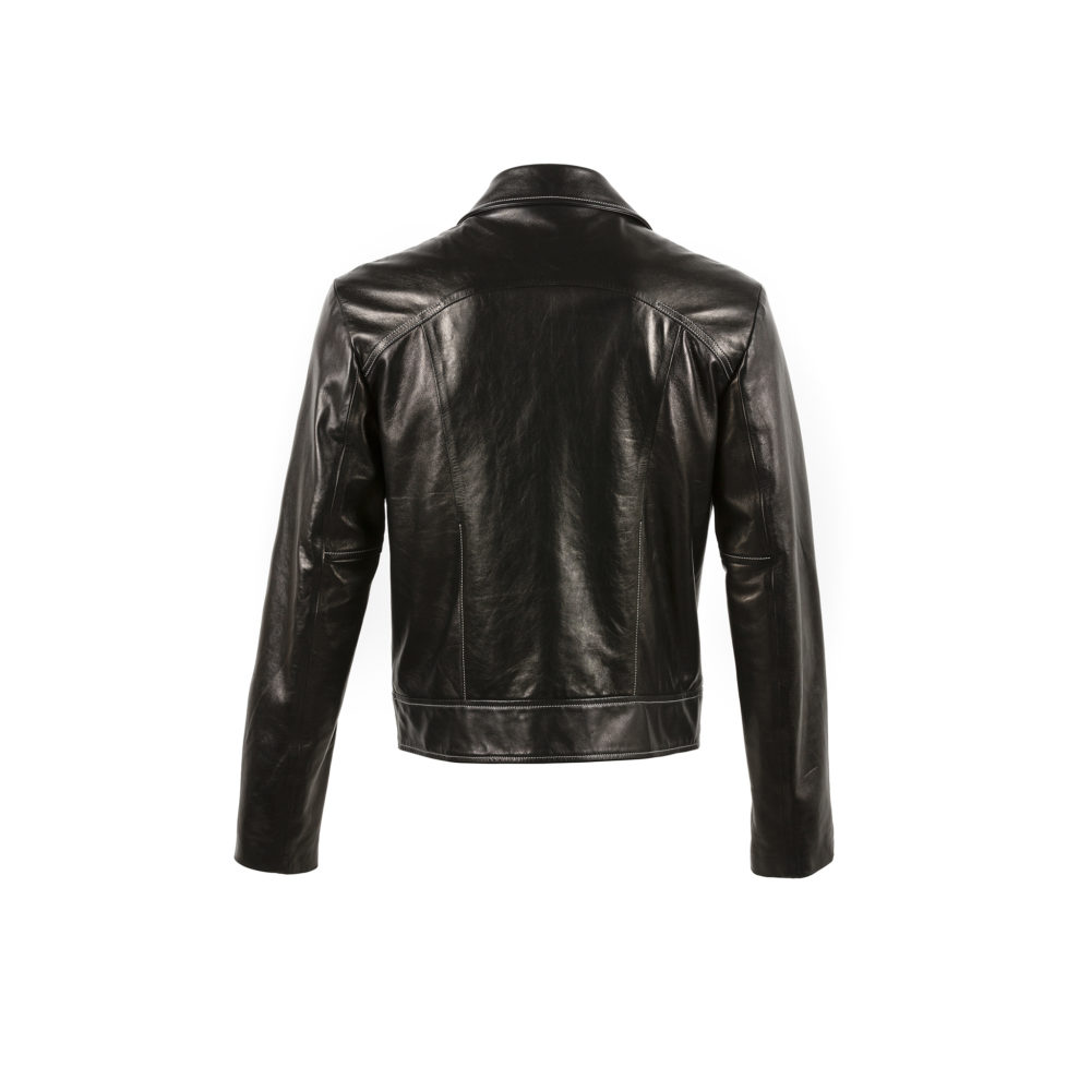 Brooklyn Notch Jacket - Dipped leather - Black color