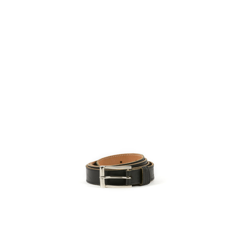 Pilot Belt - Glossy leather - Black color