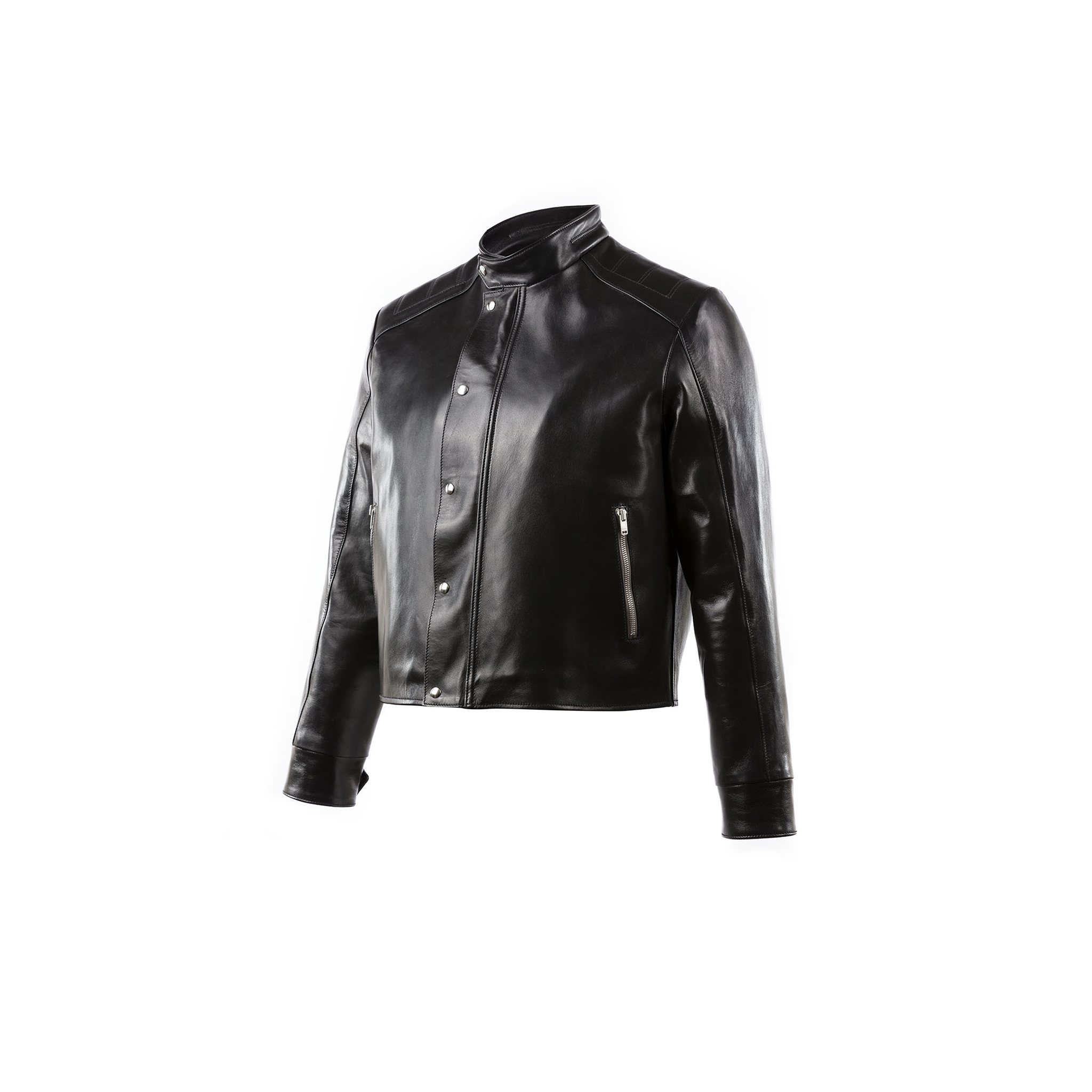 Blouson Portobello - Vintage - Cuir glacé - Couleur noir