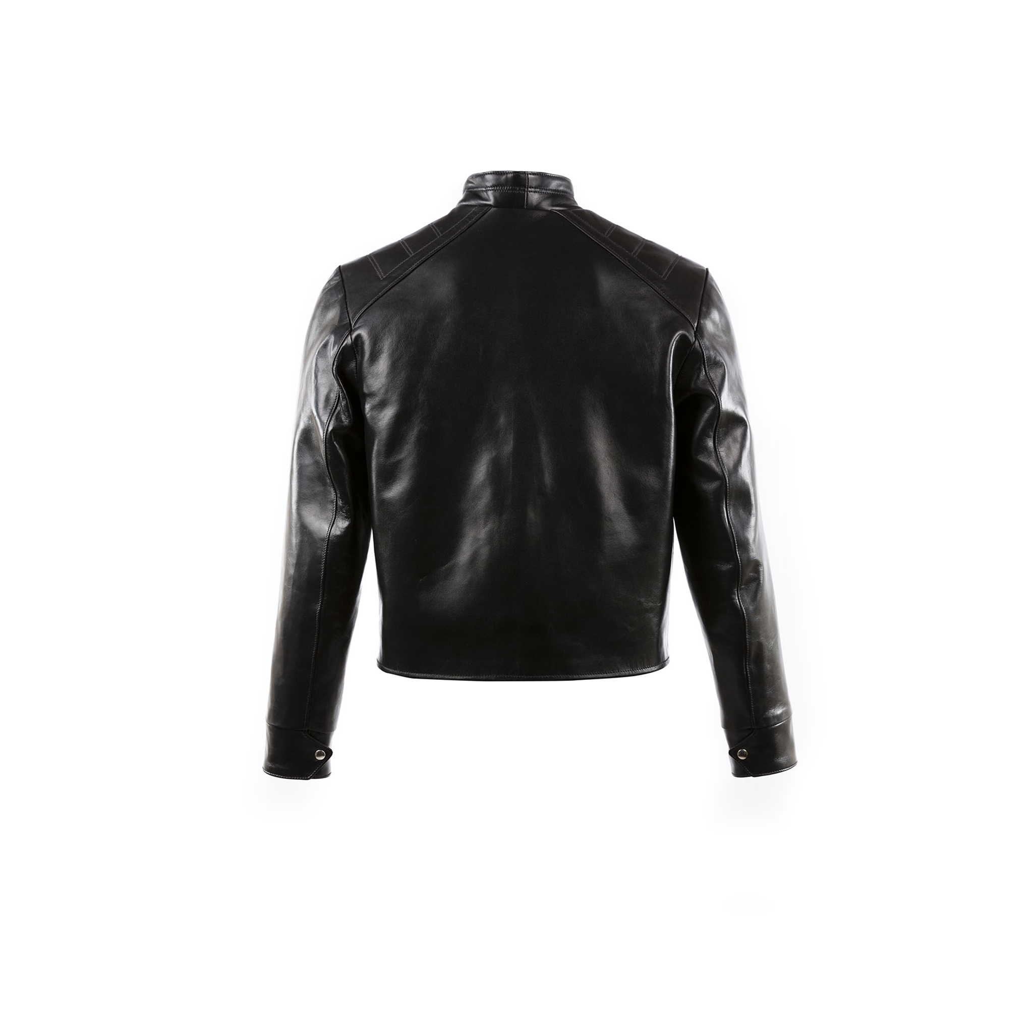 Blouson Portobello - Vintage - Cuir glacé - Couleur noir