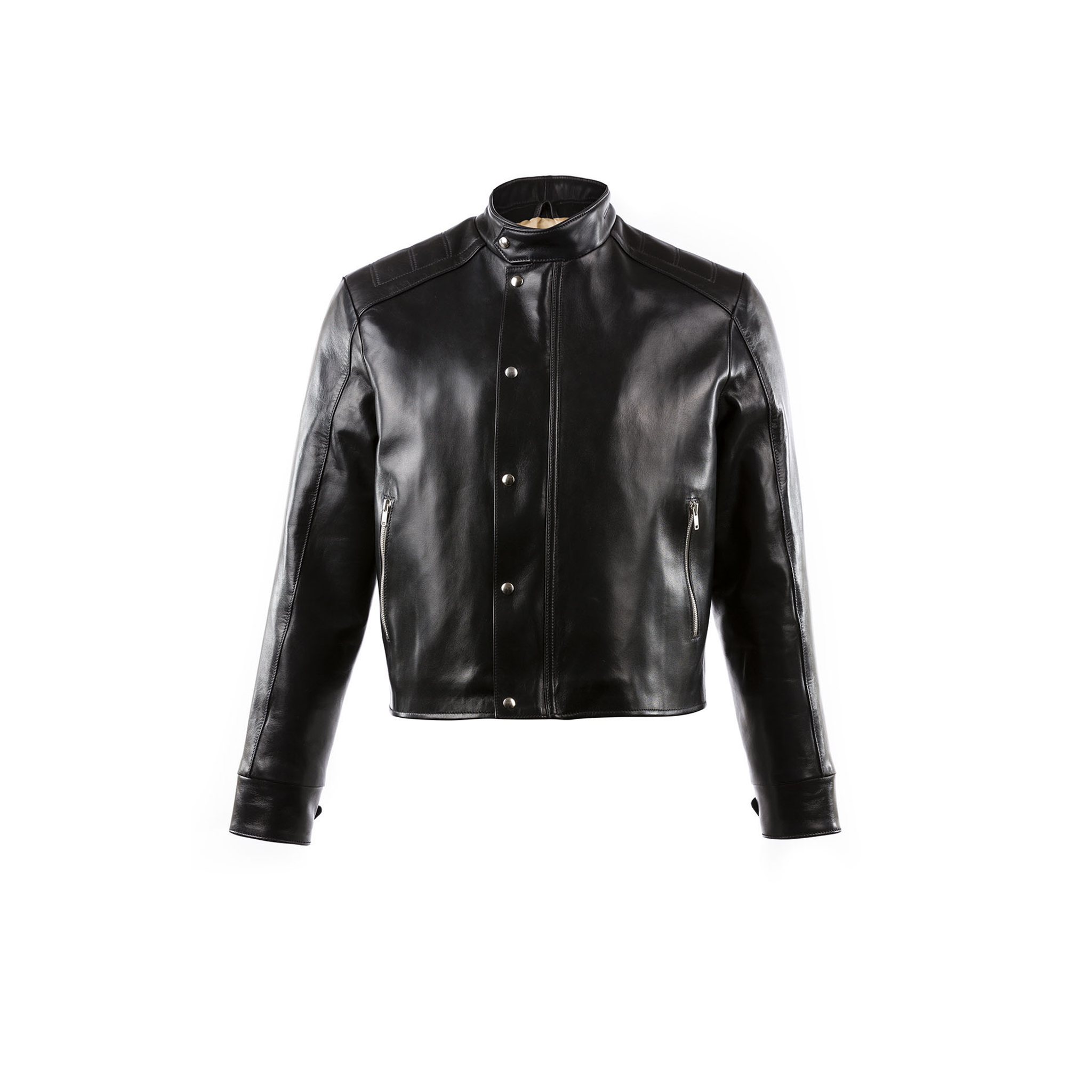 Blouson Portobello - Vintage - Cuir glacé - Couleur noir