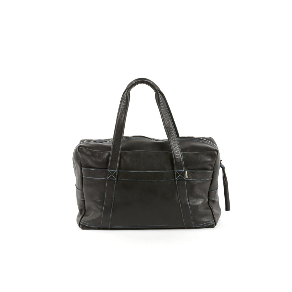 Medium Soft Bag - Glossy leather - Black color