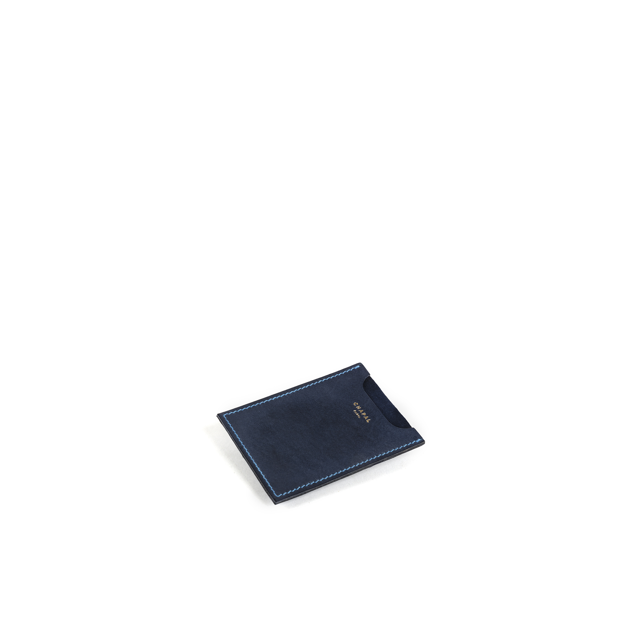 Card Holder - Vegetable tanned leather - Blue color