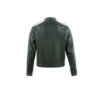 Blouson Anglais - Cuir glacé - Couleur vert bandes écrues