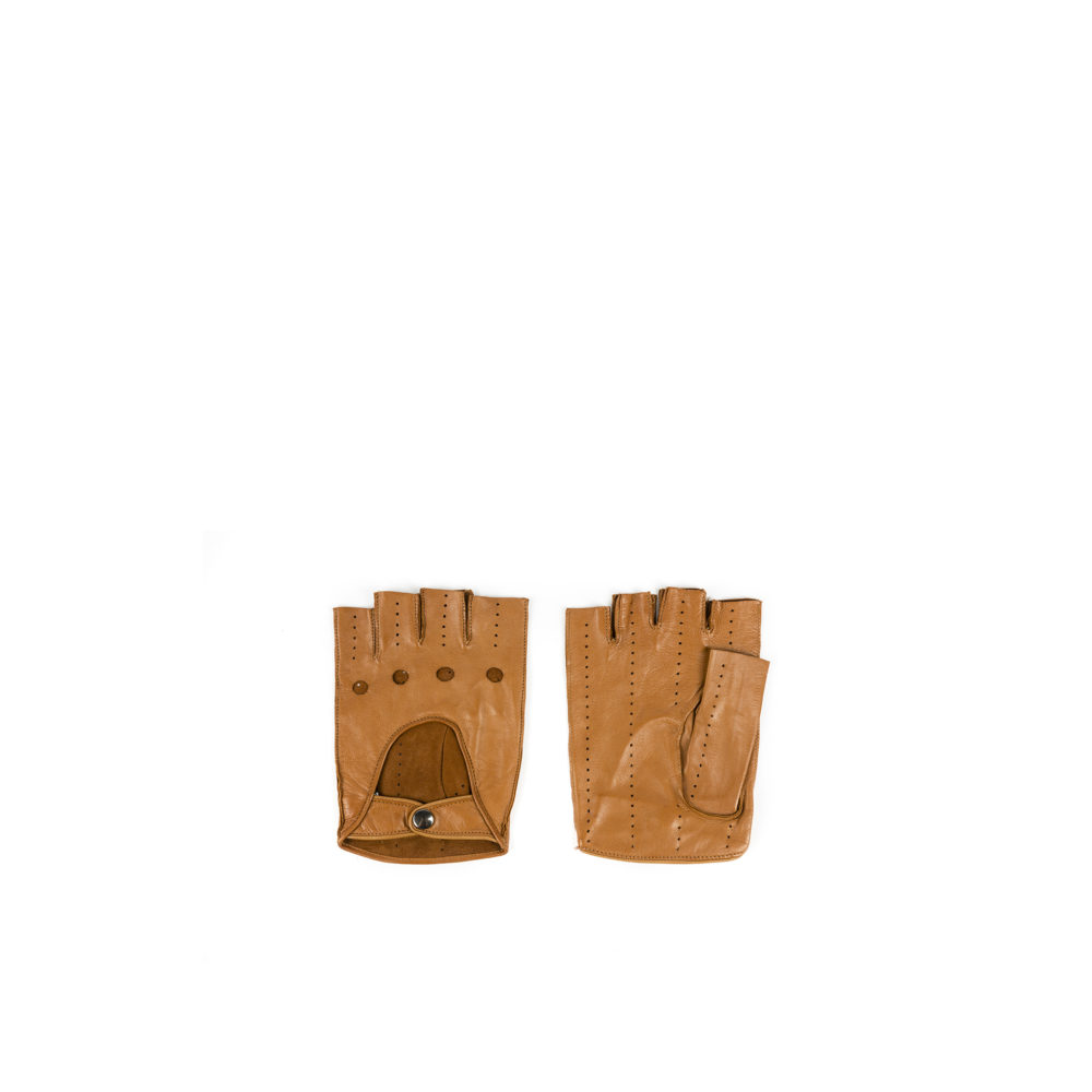 Driver Mittens - Lamb leather - Tan color