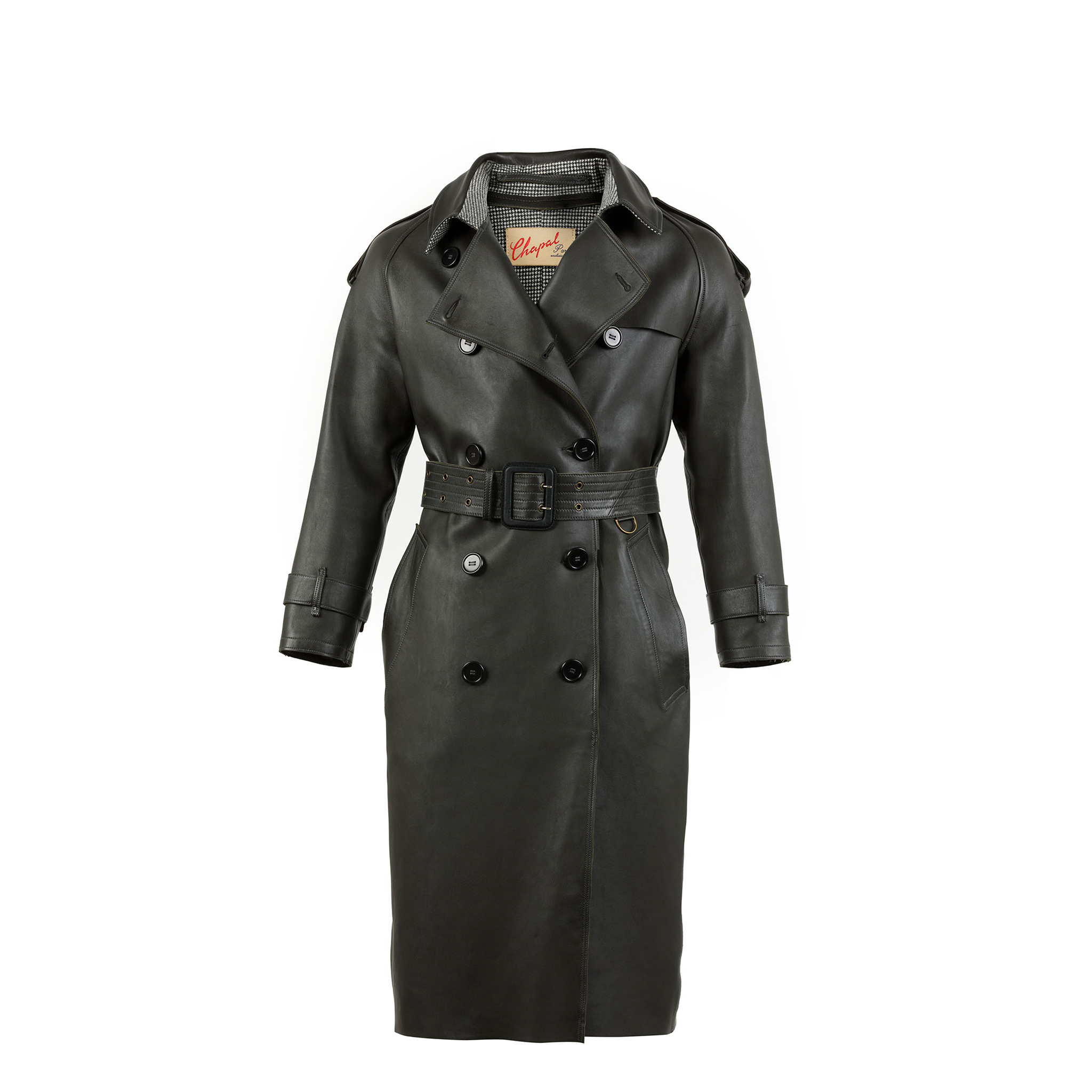 Trench Coat - Glossy leather - Anthracite color