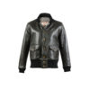 A1 Long Version Jacket - Fox Brothers Flannel Lining - Glossy leather - Anthracite color
