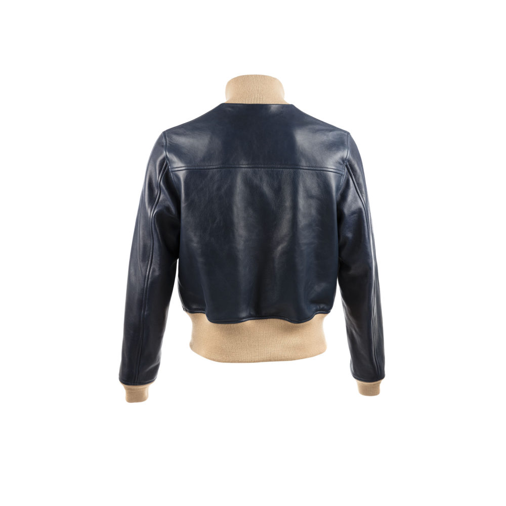 A1 Short Version Jacket - Glossy leather - Blue color