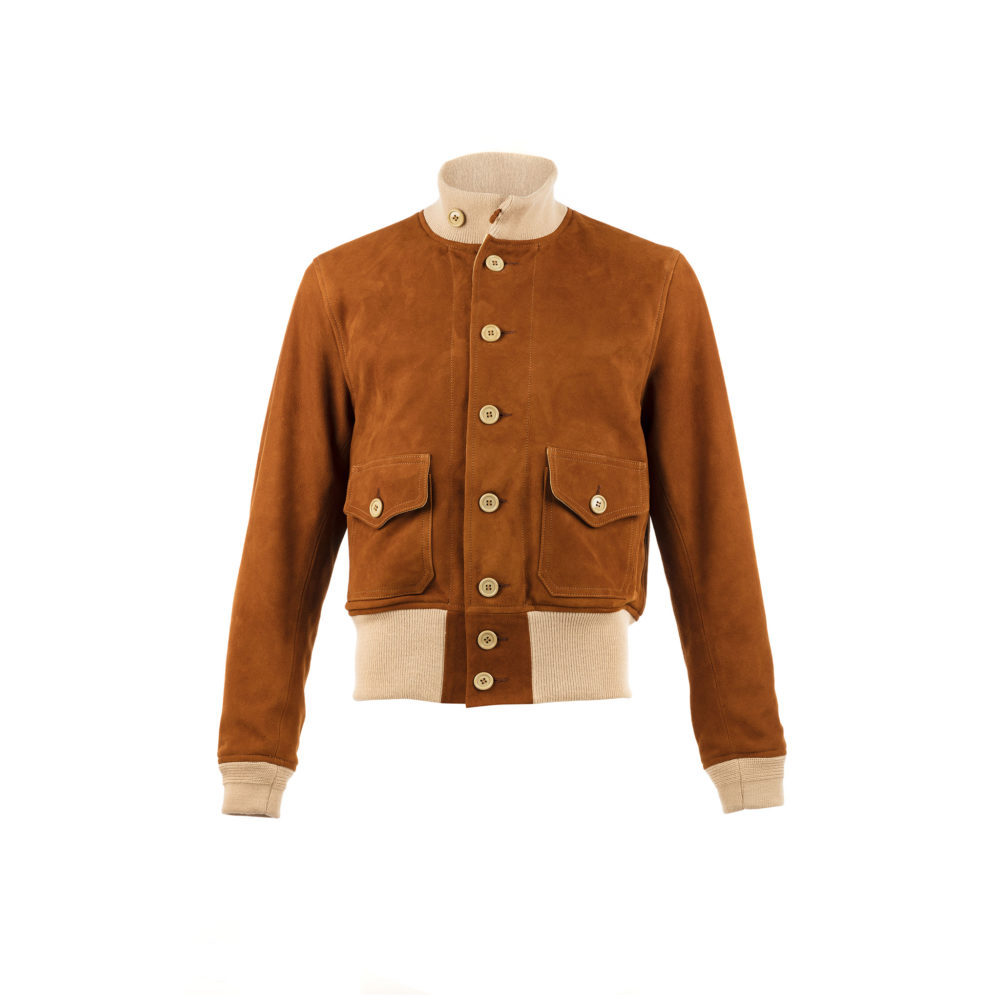 Blouson A1 Court - Cuir velours - Couleur suzy