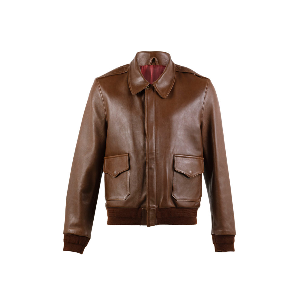 A2 Jacket - Glossy leather - Brown color