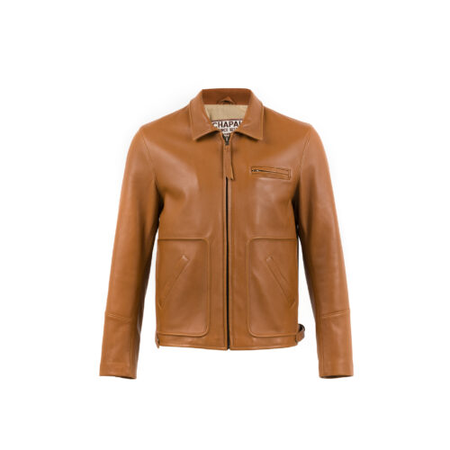 Blouson Sport Jacket - Glossy leather - Tan color