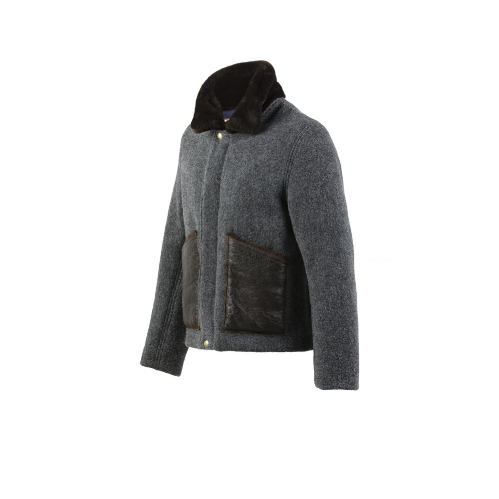 Bomber Country Jacket - Merino wool - Grey color