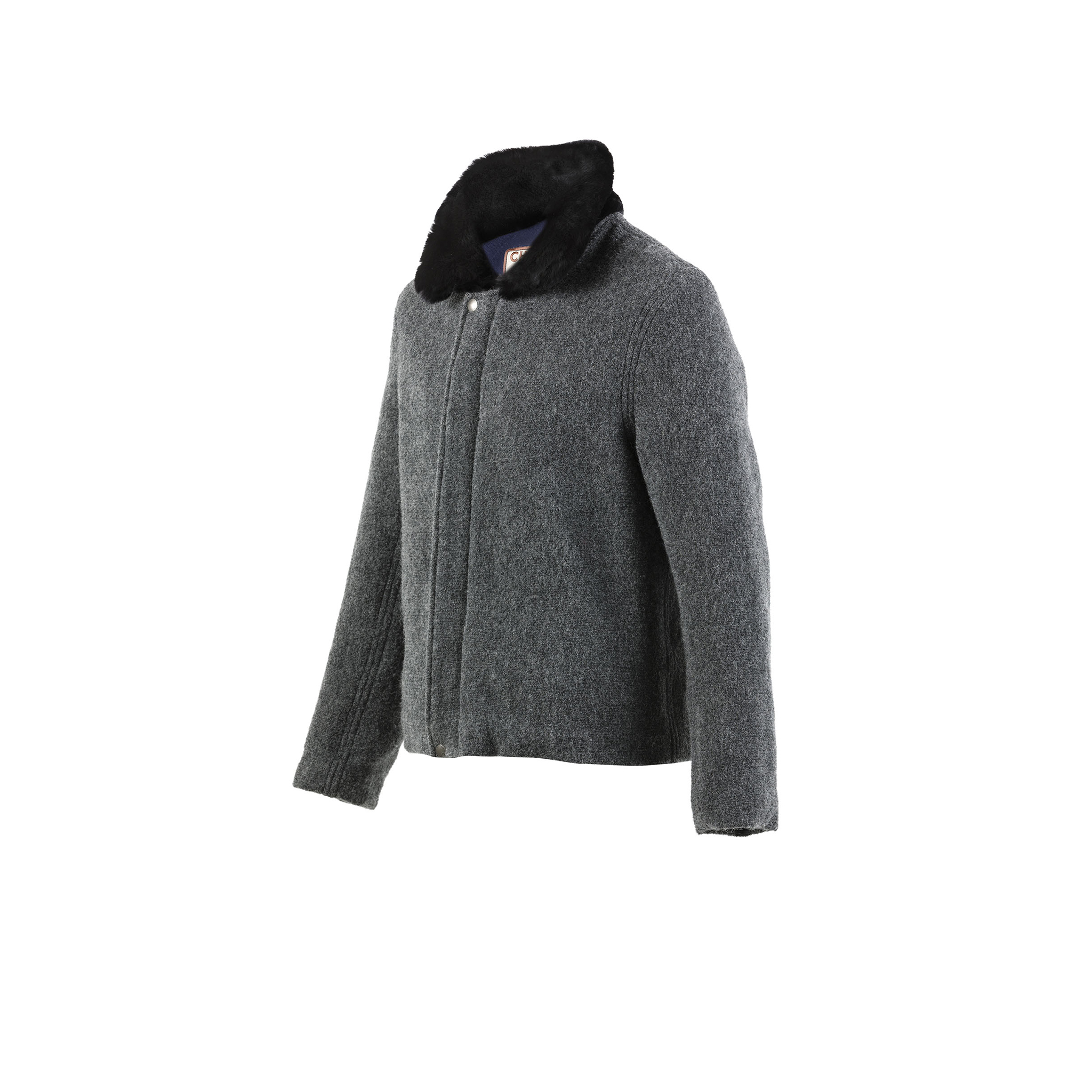 Bomber Jacket - Merino wool - Grey color