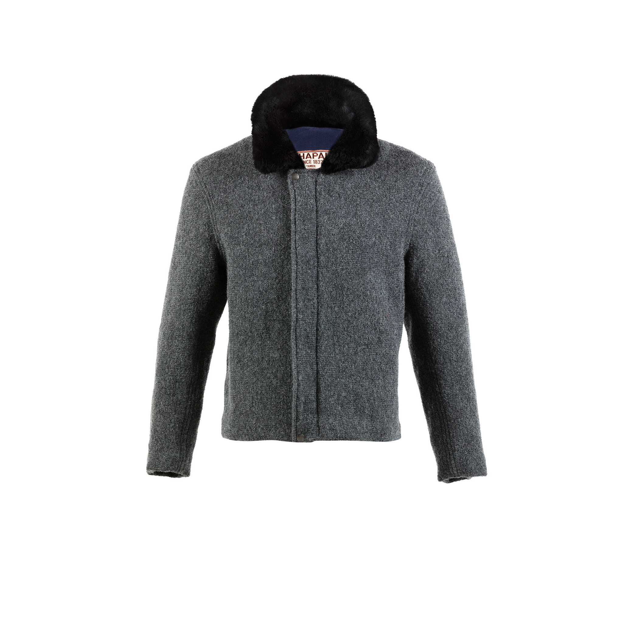 Bomber Jacket - Merino wool - Grey color