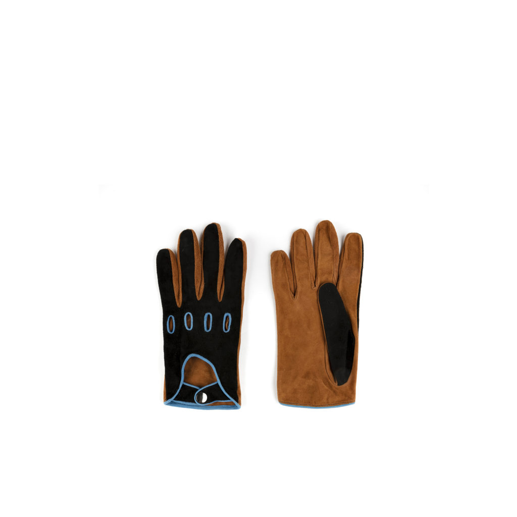 Sport Gloves - Suede lamb leather - Blue color