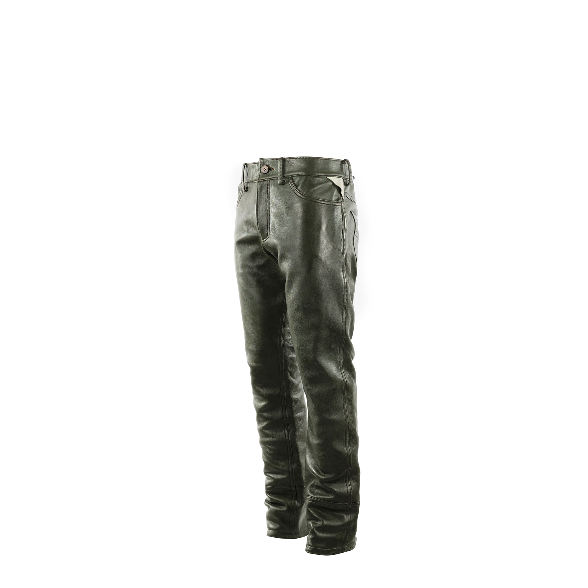 2008 A Pants - Glossy leather - Green color