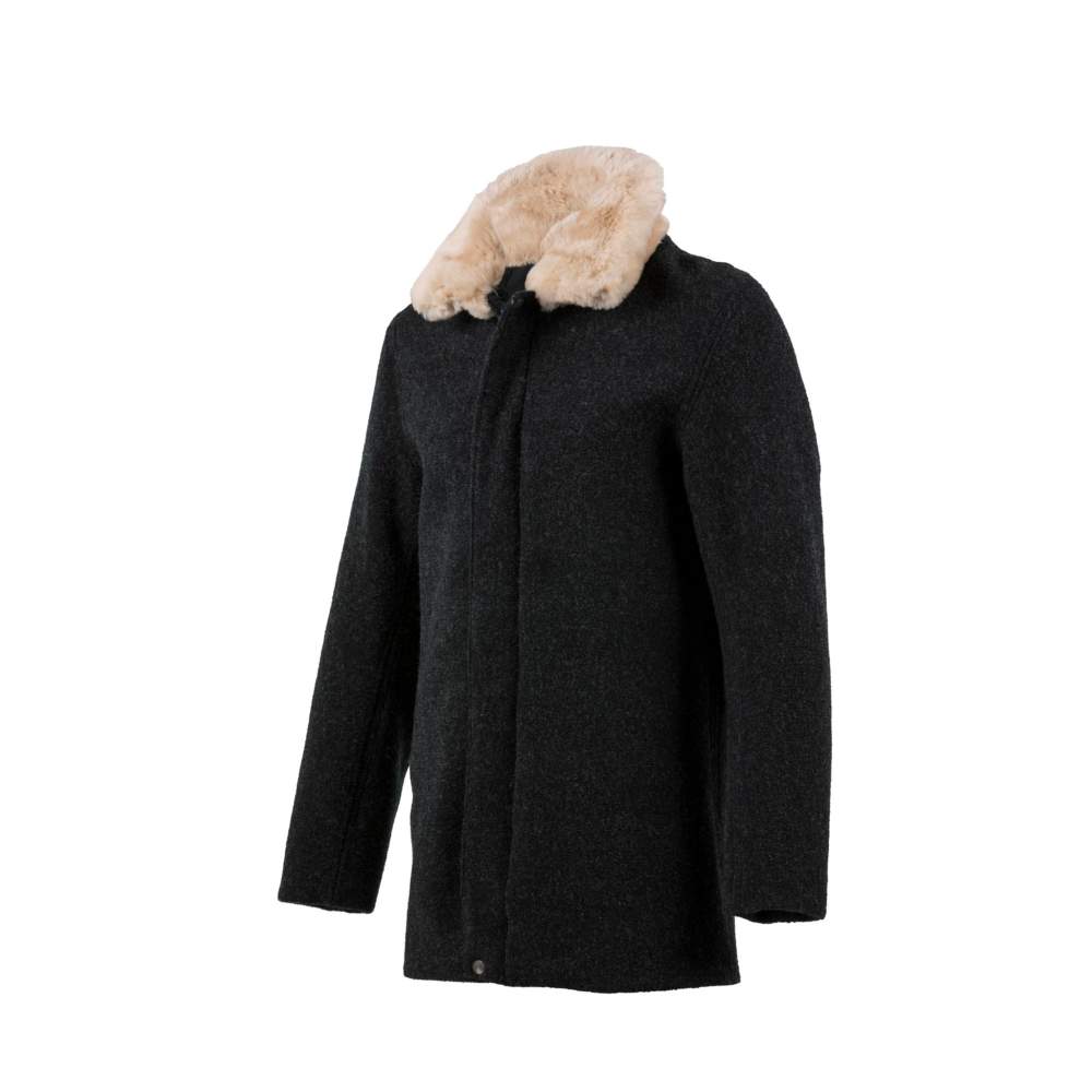 Manteau Bomber 3/4 - Laine Mérinos - Couleur gris anthracite