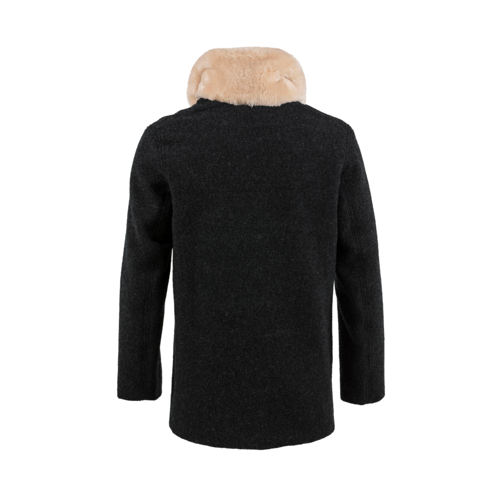 Manteau Bomber 3/4 - Laine Mérinos - Couleur gris anthracite