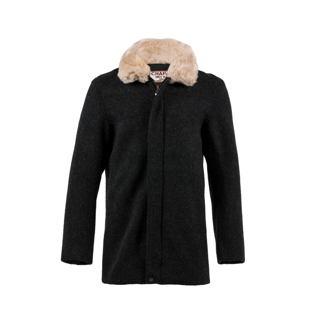 Manteau Bomber 3/4 - Laine Mérinos - Couleur gris anthracite