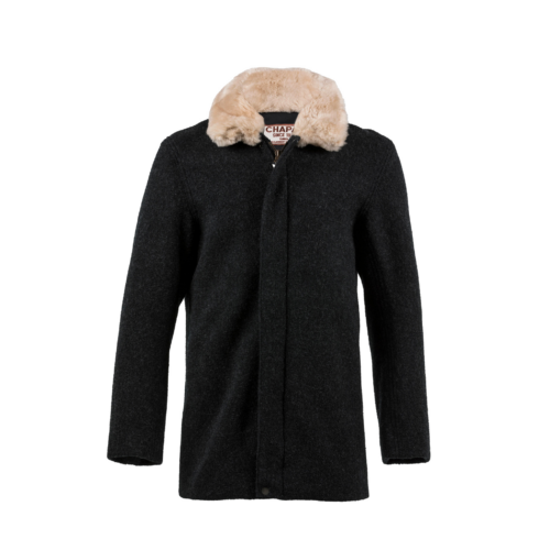 Manteau Bomber 3/4 - Laine Mérinos - Couleur gris anthracite