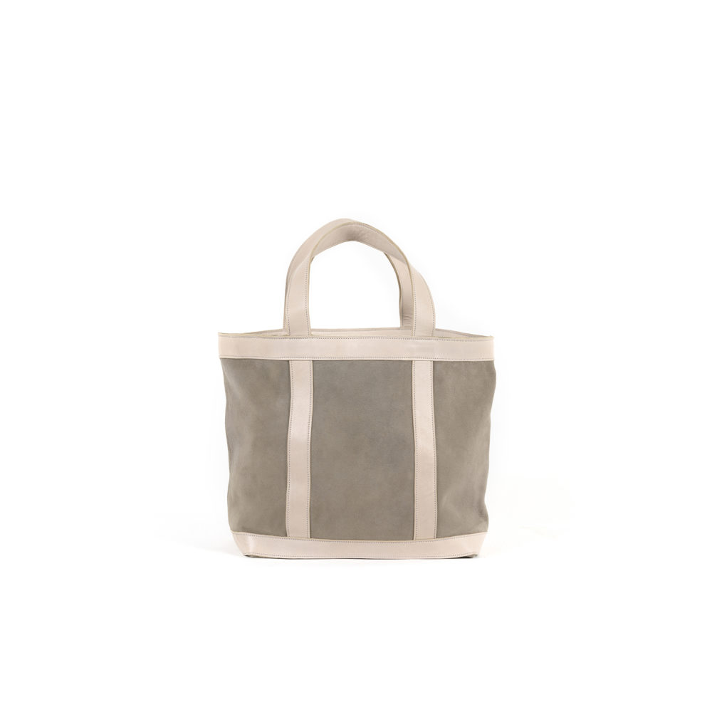 Cabas - Cuir glacé et velours - Couleur gris