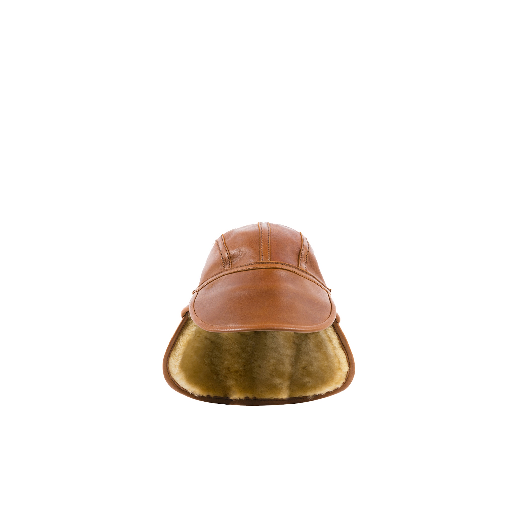 US Cap Type B2 Winter - Glossy leather - Brown color