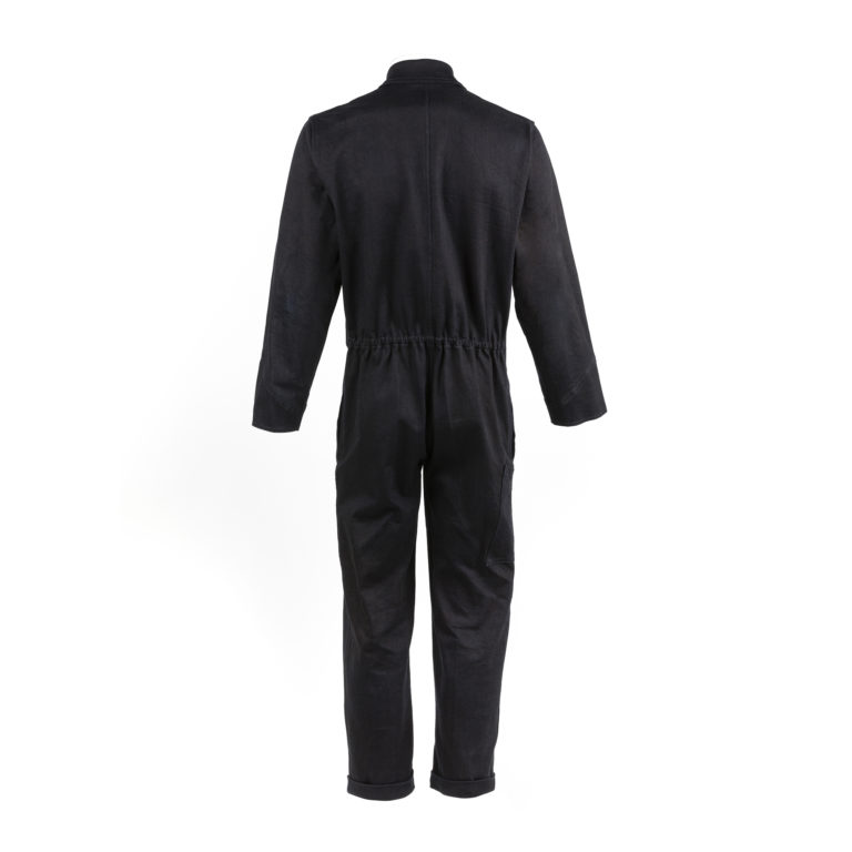 Black Cotton Overall - Dyed denim canvas - CHAPAL