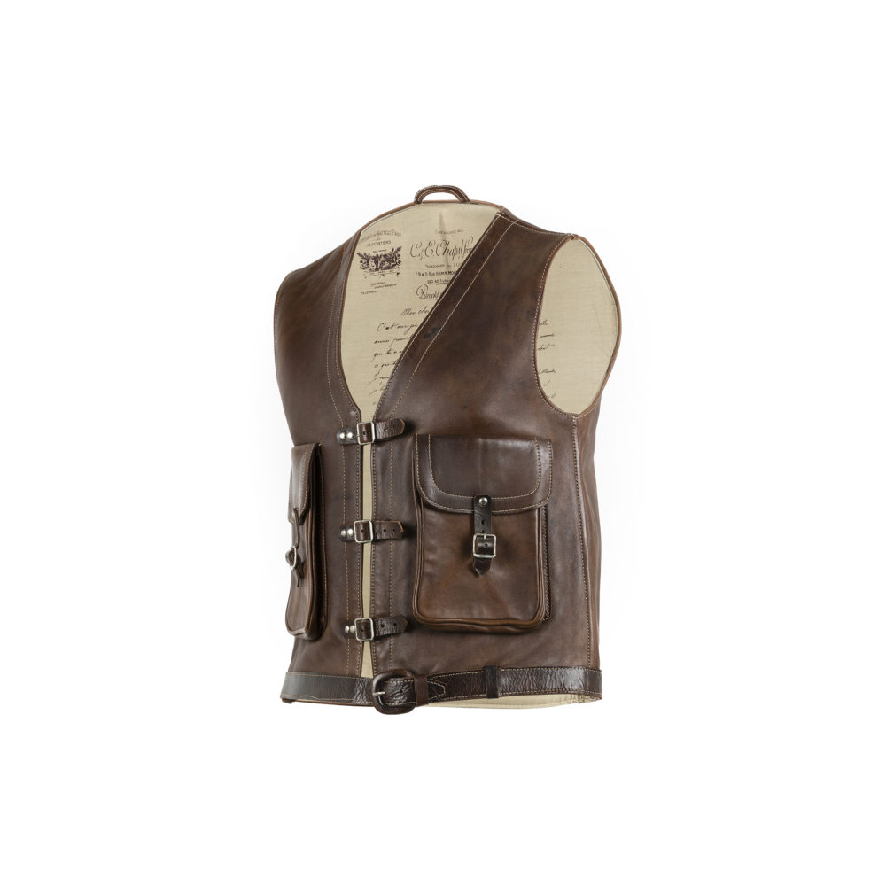 Brides Vest - Glossy leather - Brown color