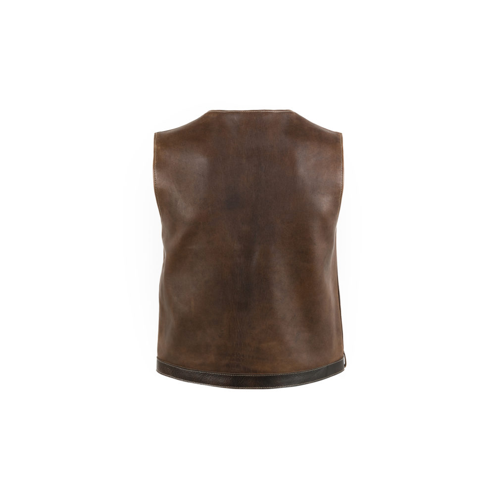 Brides Vest - Glossy leather - Brown color