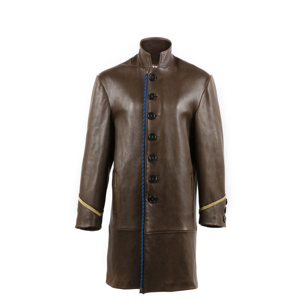 Empire Coat - Glossy leather - Brown color