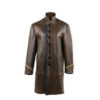 Manteau Empire - Cuir glacé - Couleur brun