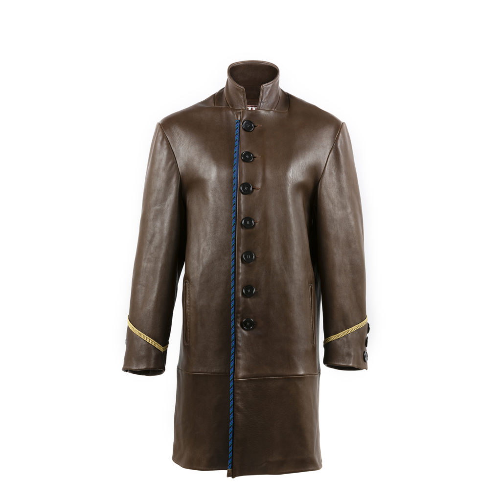 Manteau Empire - Vintage - Cuir glacé - Couleur brun