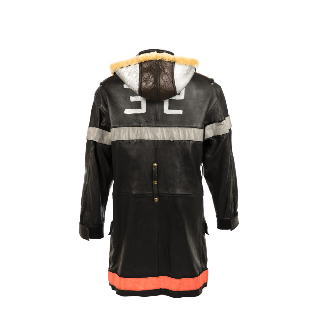 Manteau de Pompier - Cuir glacé - Couleur noir