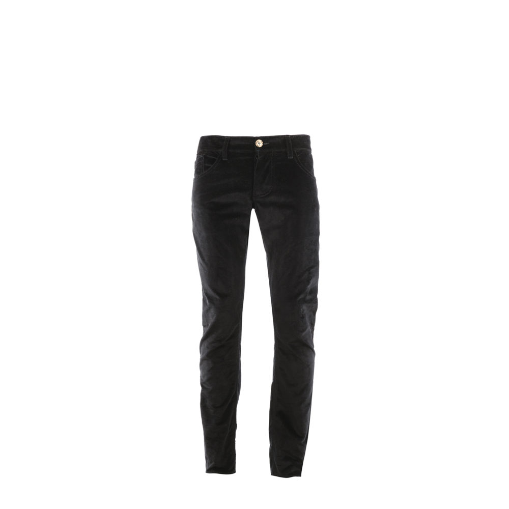 Pants 2008A - Velvet - Black color