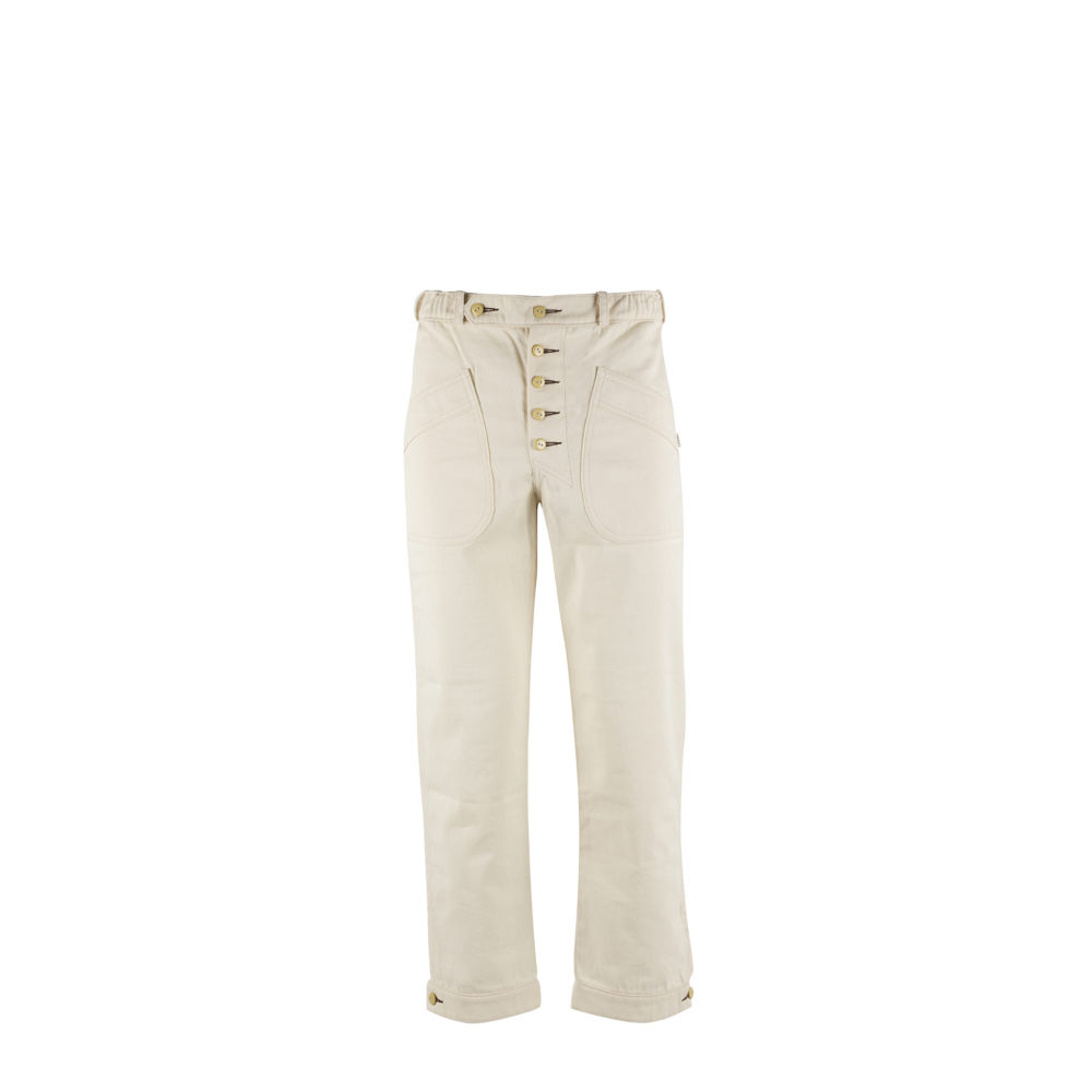 Pilot Pants - Cotton gabardine - Ecru white color